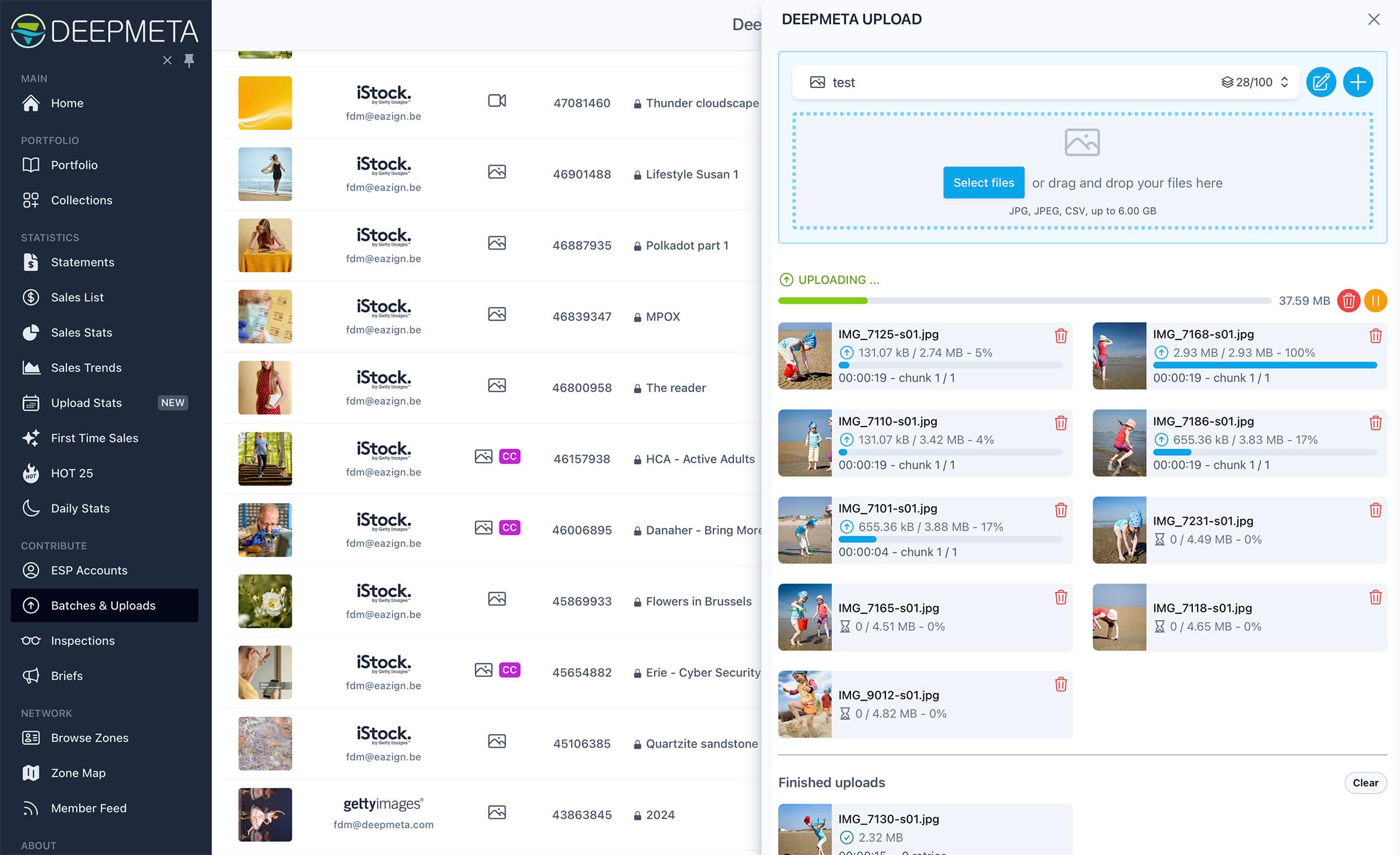 DeepMeta - Batches & Uploading to iStockphoto and Getty Images