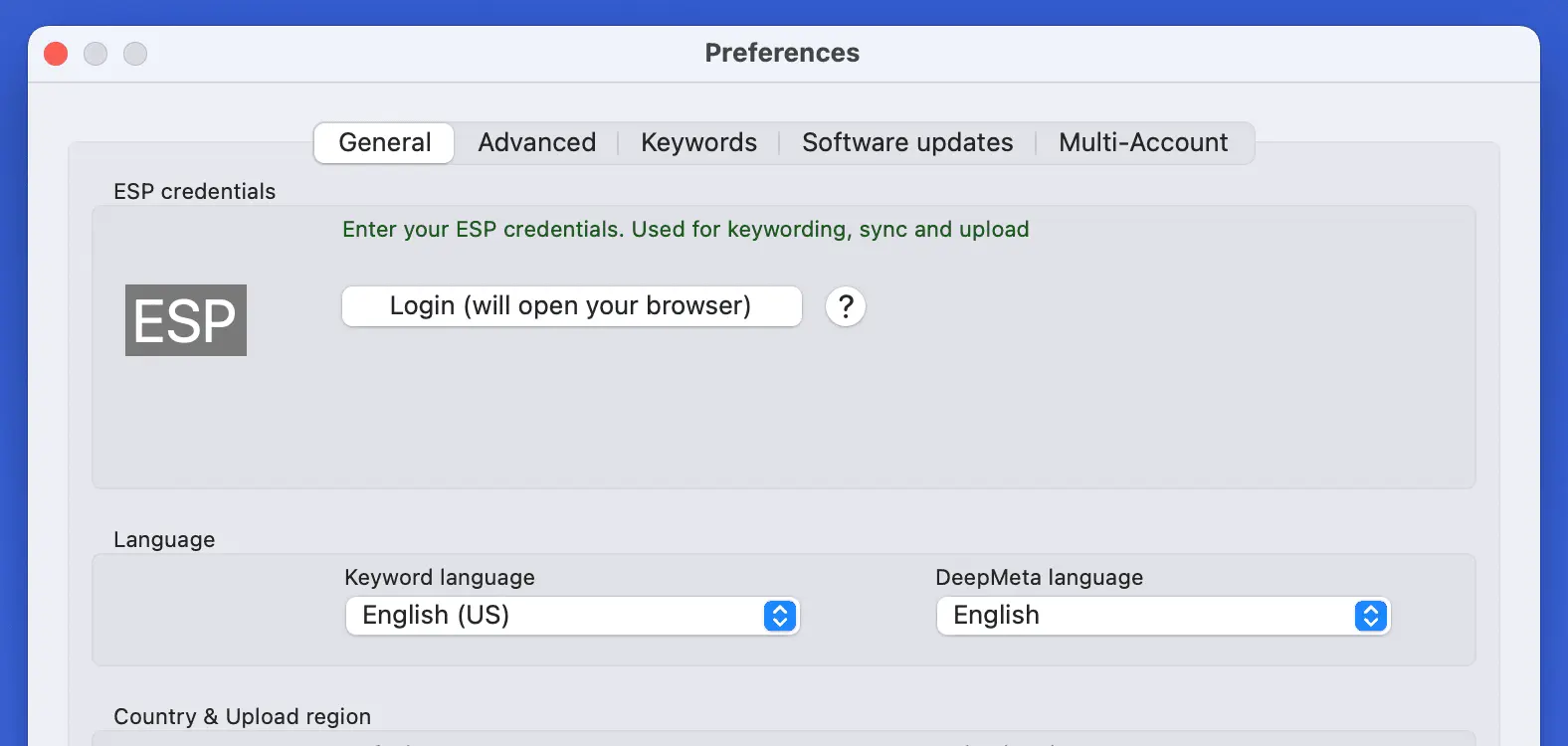 Preferences Window ESP Section