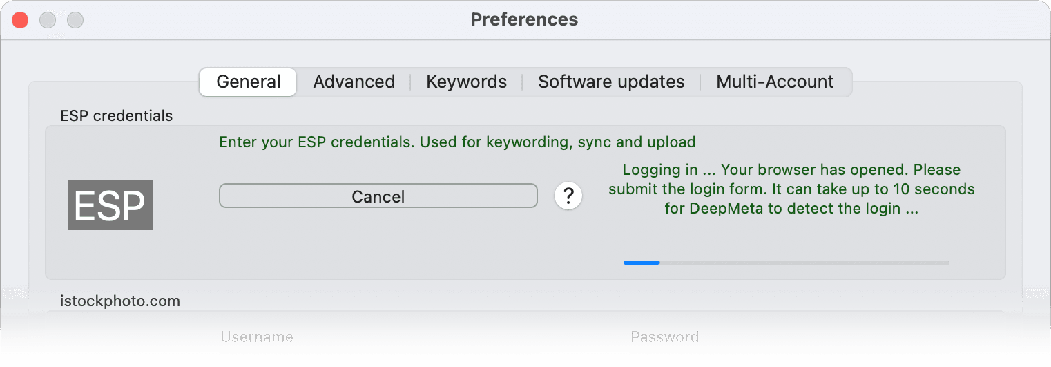 Login Progress Indicator
