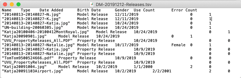 TSV Format Example