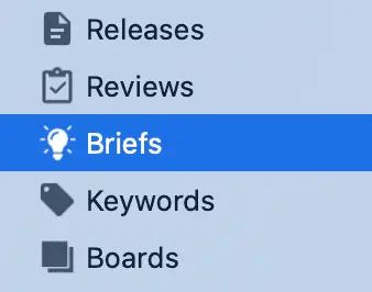 Briefs Menu Navigation