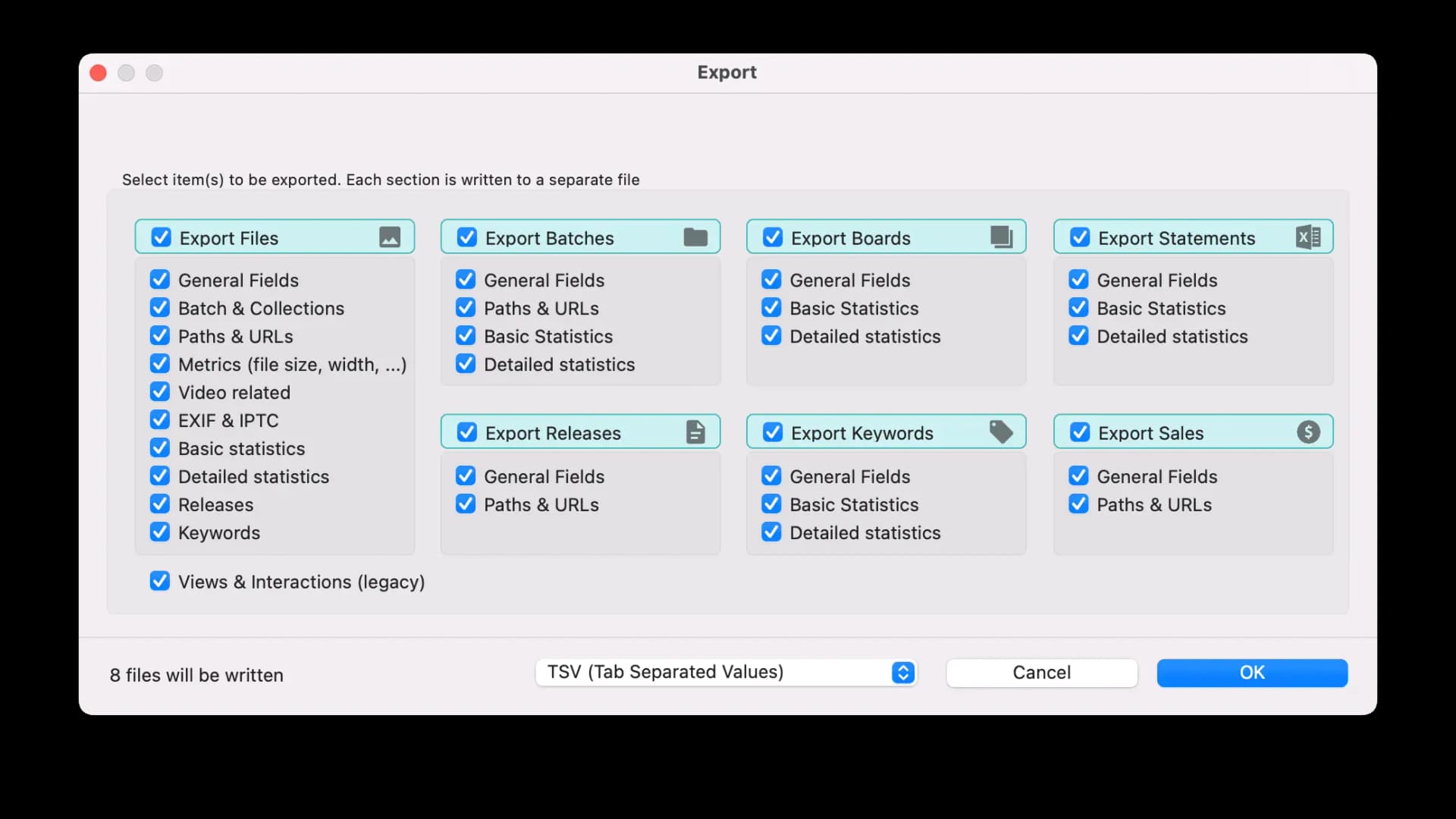 DeepMeta Export Dialog
